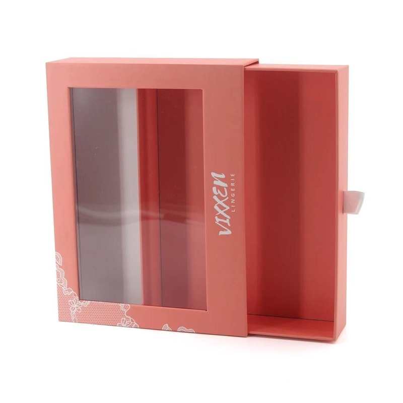 Custom Luxury Elegant Lingerie Gift Packaging Box UV Advantage Paperboard Drawer Box with PVC Window – Lingerie Gift Box and Luxury Lingerie Boxes price