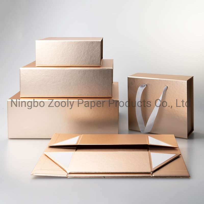 Customized Logo Golden Folded Paper Box Factory Folding Gift Box Amazon Wholesale Shoes Box Cosmetic Box Wine Box Foldable Box – Paper Box and Box with Drawer price