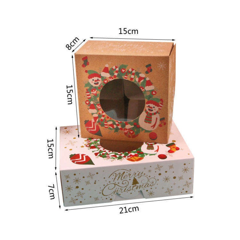 Bset Sale Customized Printed Christmas Transparent Cardboard Paper Cup Cake Packaging Box Gift Boxes with High Quality – Christmas Gift Box and Cake Box Transparent price