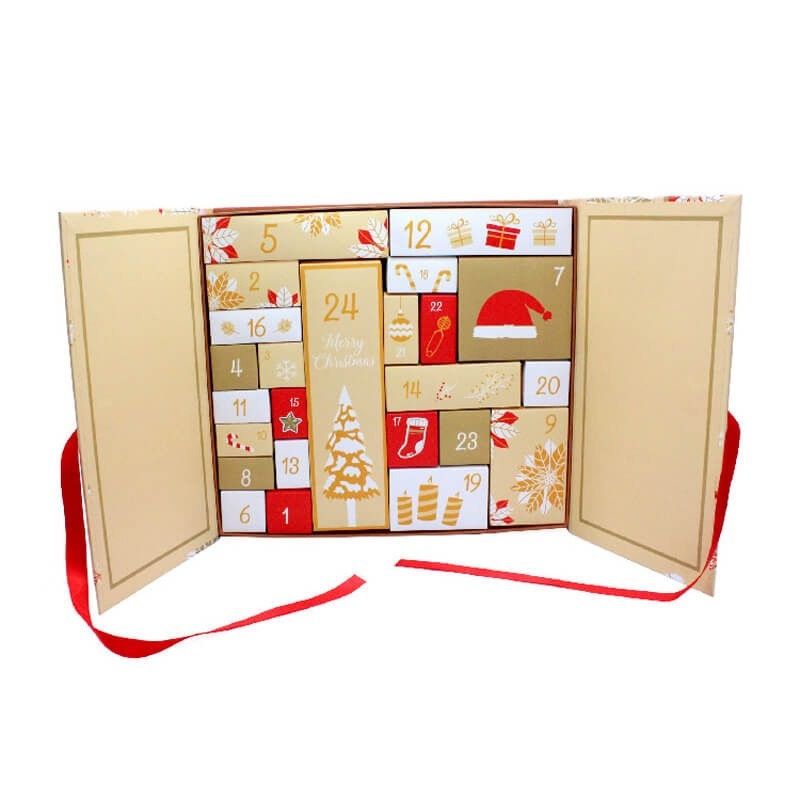 Custom 24 Days Beauty Makeup Cosmetic Advent Calendar Box Christmas Gift Packing Cardboard Paper Boxes – Paper Box and Gift Box price