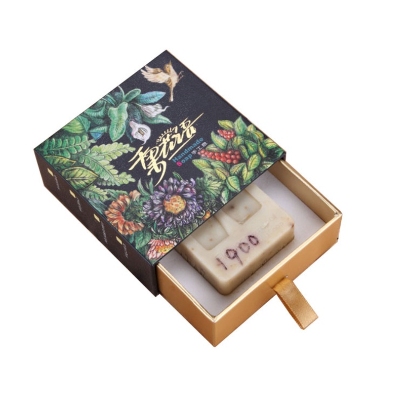 Custom Colorful Paper Cardboard Printing Luxury Cosmetic Candle Scented Handmade Soap Drawer Box Packaging with Ribbon Puller – Packing Box and Drawer Box price