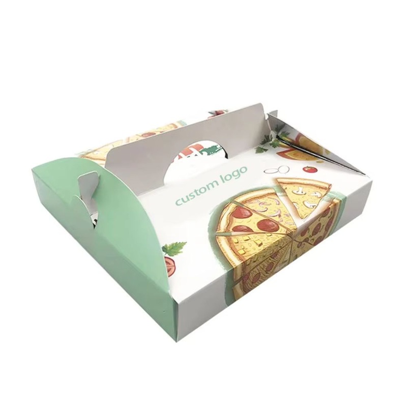 Custom Pizza Delivery Packaging Printed Food Takeaway Pizza Box with Handle – Pizza Box with Handle and Takeaway Pizza Box price