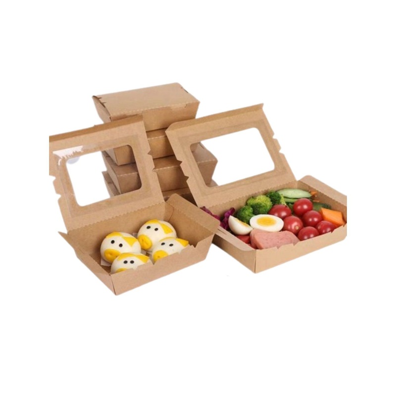 337GSM Food Grade Paper Lunch Box for Lunch Packaging with Window – Food Packaging and with Your Own Logo price