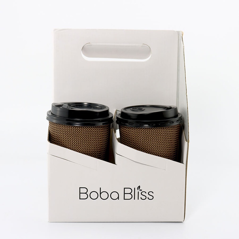 Custom Corrugated Take Away Hot Drink Coffee Tea Cup Holder Paper Cup Holder with Handle Coffee Carrier – Cup Tray Holder and Paper Cup Carry Holder price