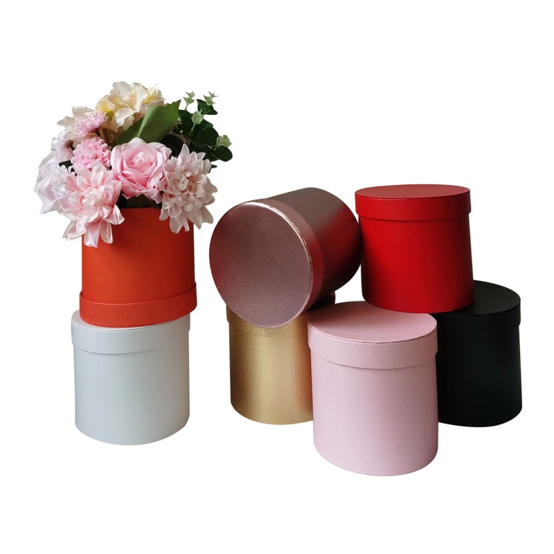 Single Palm Mini Small Round Barrel Flower Bucket Flower Box Everlasting Flowers Soap Companion Gift Box New Year Gift Box – Bag and Gift Box price