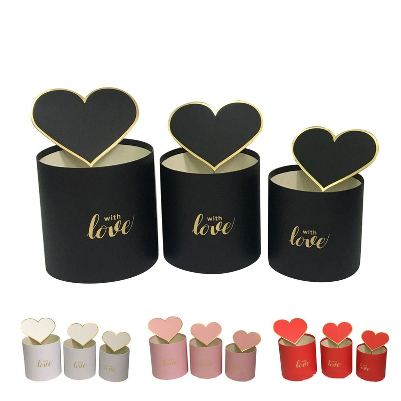 Valentines Day Love Cuddle Bucket Round Flower Box Set of 3 Flower Gift Boxes Accompanying Gift Boxes – Bag and Gift Box price