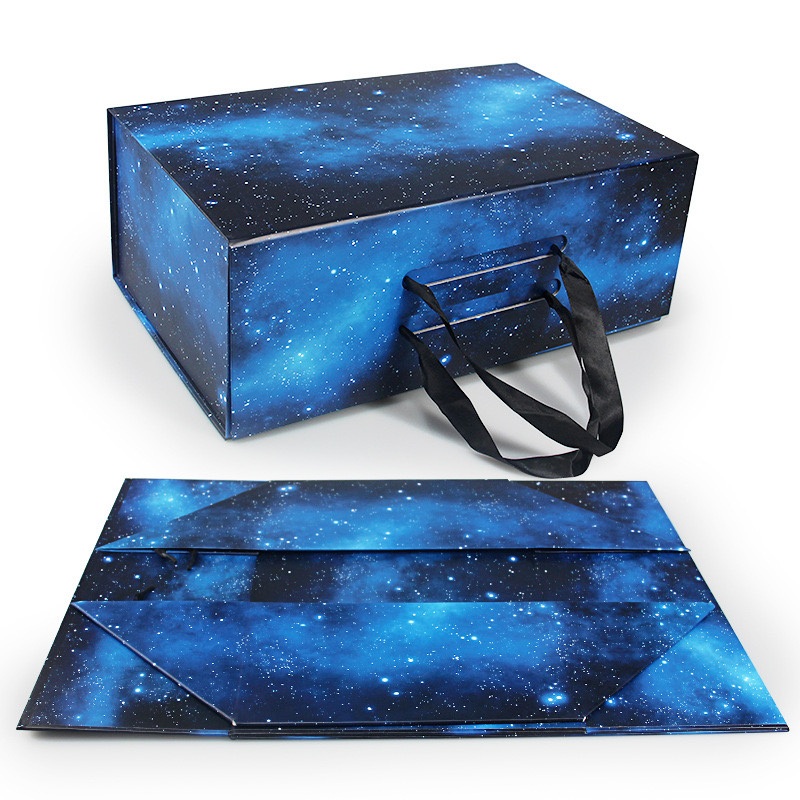 Customized Printing Foldable Storage Box Cosmetics Clothes Foldable Packaging Paper Box Collapsible Decorative Gift Boxes with Handle – Gift Box and Storage Box price
