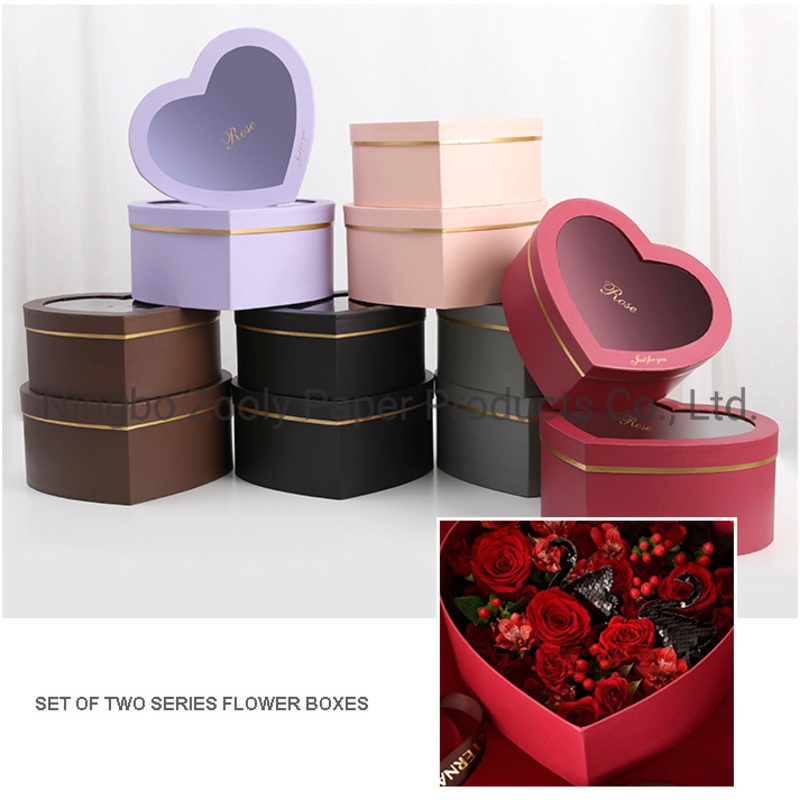 Top Sale Heart Shape Flower Packaging Box Wedding Rose Flower Boxes with Clear Window Flower Gift Box – Paper Gift Box and Gift Box price