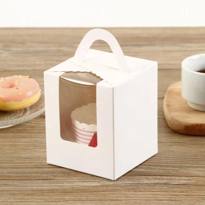 Cake Cookie Macaroon Packaging Box Handle Dessert Paper Boxes with Window – Paper Boxes with Window and Dessert Paper Boxes price