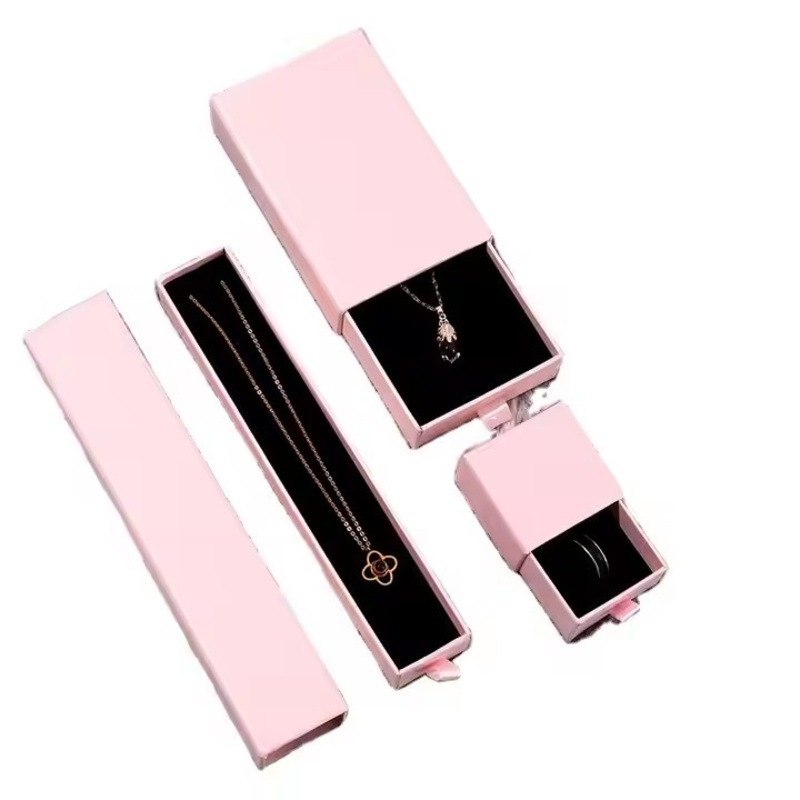 Customized Cardboard Drawer Jewelry Boxes with Embossed Logo Sliding Ring Necklace Display Box Packaging – Jewelry Packaging Box and Jewelry Box price