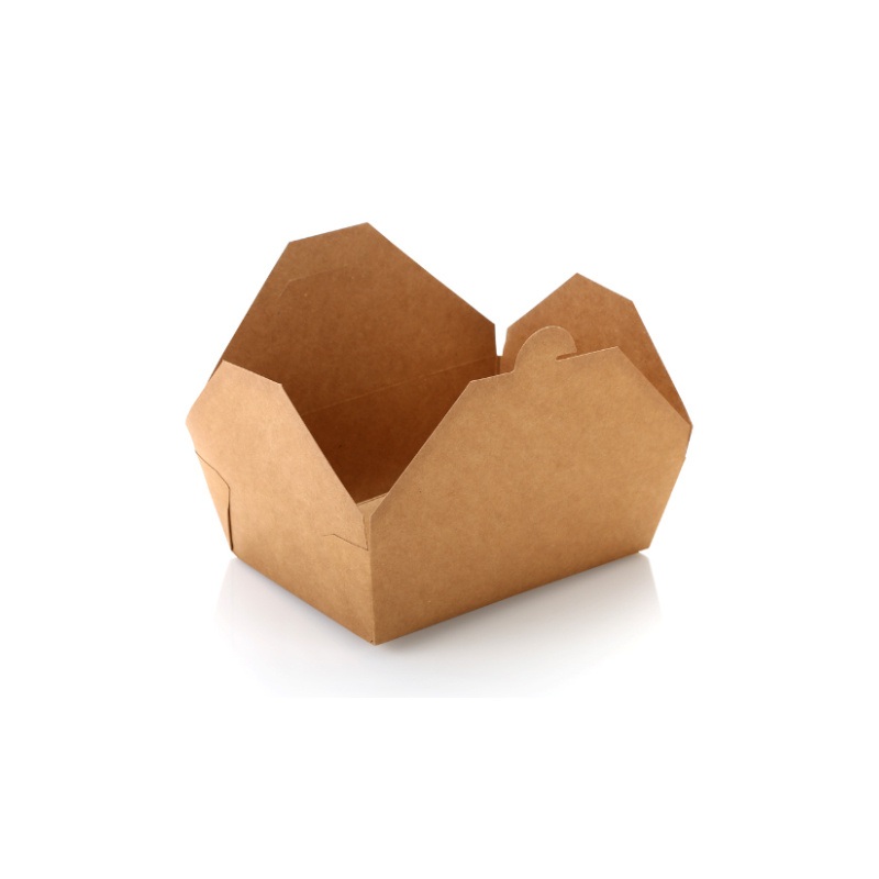 Food Grade Customized Logo 337GSM Lunch Box Paper Box with Window – Food Packaging and with Your Own Logo price