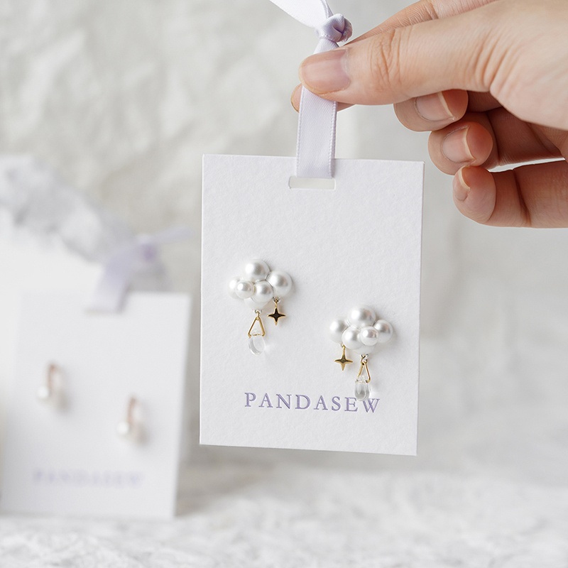 Pandasew Custom Logo 400g Paper Necklace Earring Bracelet Gift Packaging Jewelry Display Holder Cards – Earring Holder and Jewelry Canvas Cards price