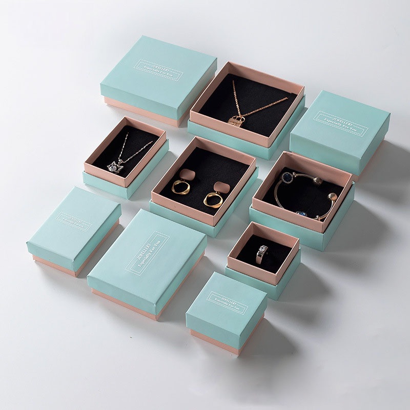 Paper Blue Pink Jewelry Box Jewelry Packaging Box Packaging – Leather Jewelry Box and Luxury Jewelry Box price