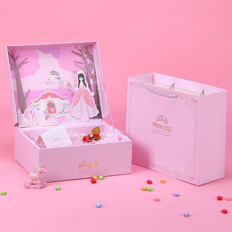 Custom Logo Skincare Printed Luxury Pink Cardboard Sliding Gift Box Packaging – Pink Cartoon Gift Box and Wholesale Packaging price