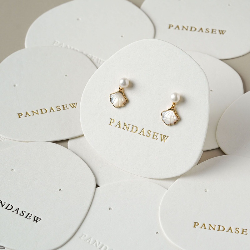 Pandasew Custom Design Size Logo Printing Jewelry Earring White Kraft Paper Thickened Card Stock Package Wholesale – Custom Printed Brand Cards and Hanging Tags for Jewelry price