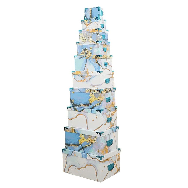 Customized Christmas Ten-Piece Set of Marble-Patterned Gift Storage Boxes – Arched Gift Box and Gift Box price