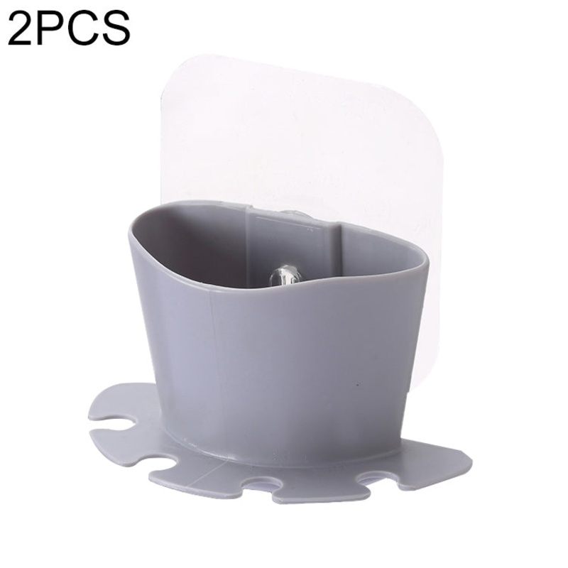 2 PCS Bathroom Multifunctional Plastic Powerful Suction Cup Rack Toothbrush Storage Rack Holder