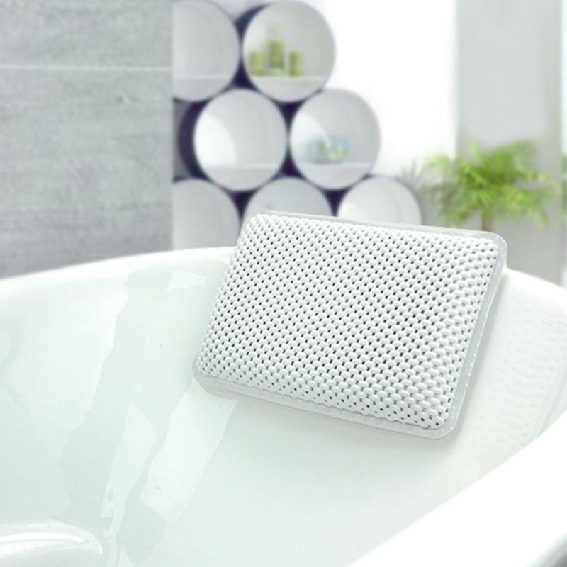 2 PCS Soft Waterproof Thickened Bathtub Pillow with Suction Cup