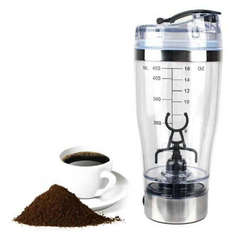 450ML USB Charging Automatic Automatic Mixing Cup Coffee Drinking  Stirring Cup(White)