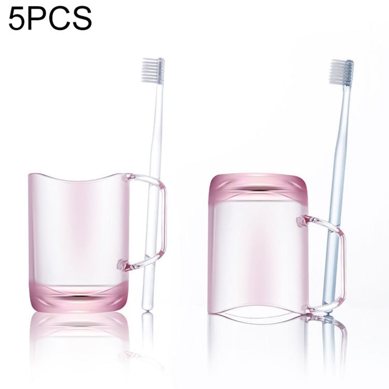 5 PCS Mouthwash Cup Wash Cup Creative Couple Brushing Cup(Red)