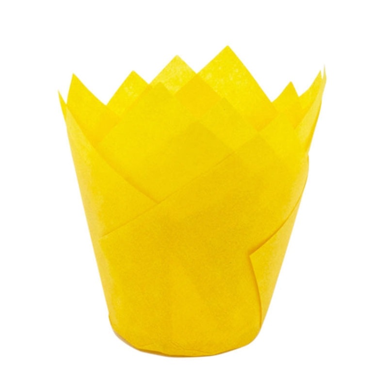 50 PCS / Set Tulip Shape Oil Heat Resistant Cake Paper Cup