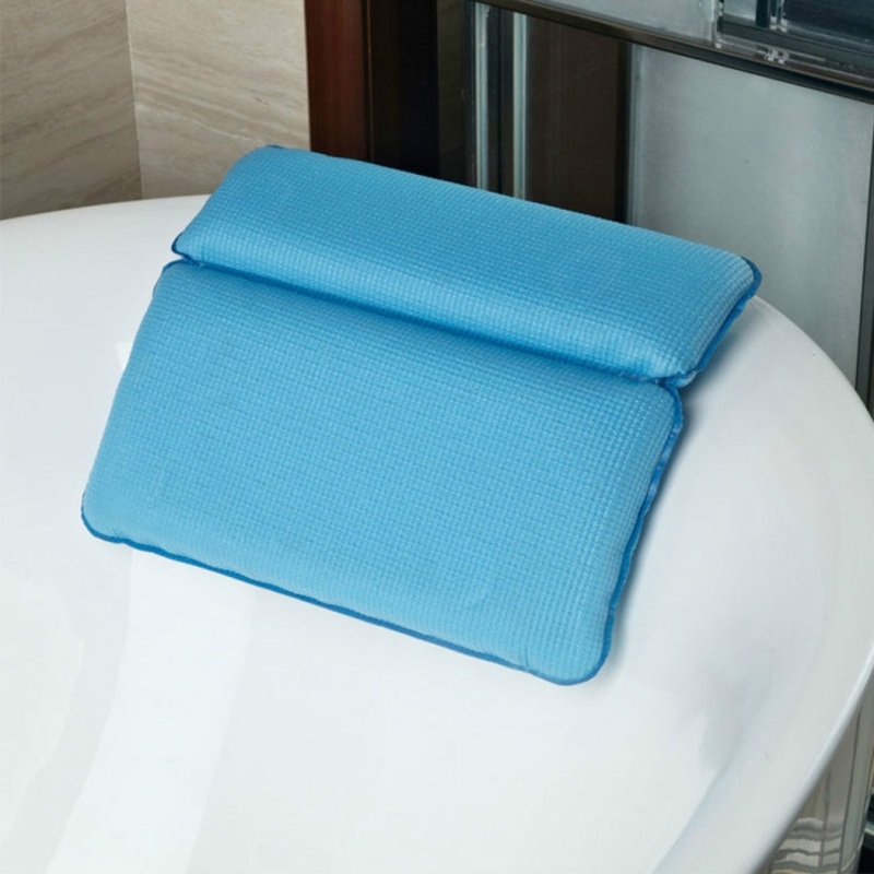 Comfortable Bathroom Bathtub Pillow with Eco-Friendly Suction Cup, Color:Blue