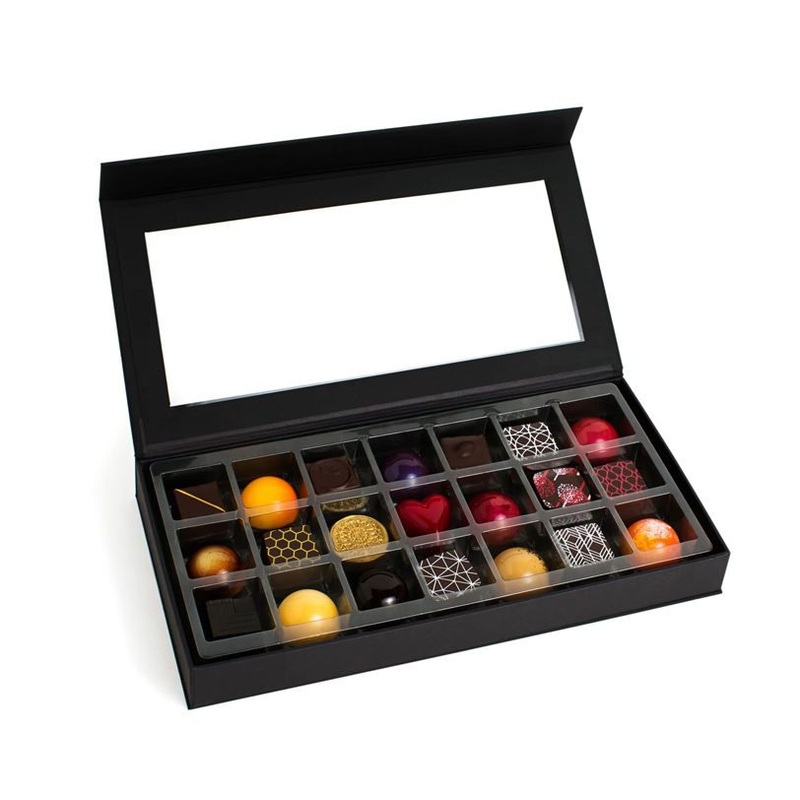 Custom Logo Luxury Empty Magnet Magnetic Truffles Chocolate Gift Packaging Box with Windows Divider – Chocolate Box and Gift Box price