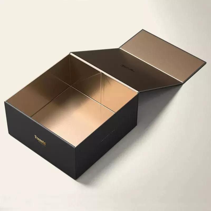 Customize Large Black Foldable Magnetic Closure Luxury Gift Cardboard Shipping Paper Box for Clothes Clothing T-Shirt Packaging – Food Bag and Shopping Bag price