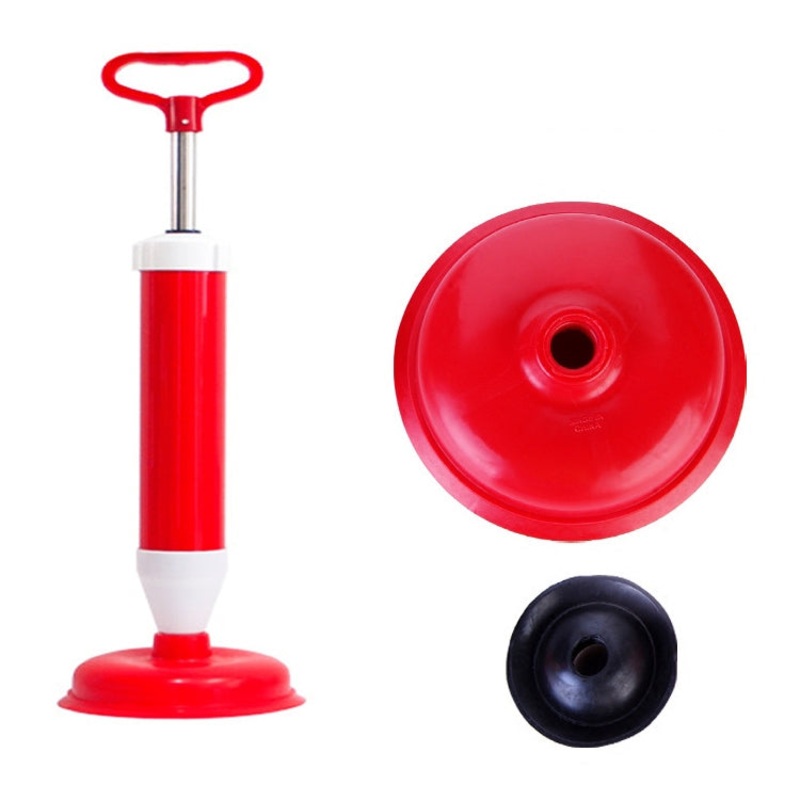 Household Sewer Dredge Toilet Suction Cup Vacuum Powerful Suction Pump, Style:Stainless Steel Rod