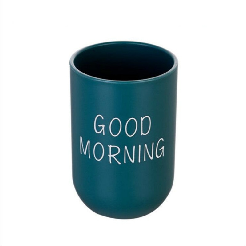 Simple Cute Brushing Cup Couple Plastic Mouthwash Cup, Pattern:Word