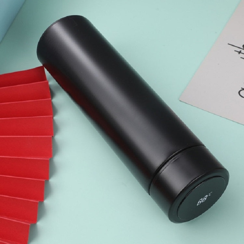 Smart Temperature Display 304 Stainless Steel Vacuum Flask Creative Business Cup For Male And Female Students, Style:Large-screen