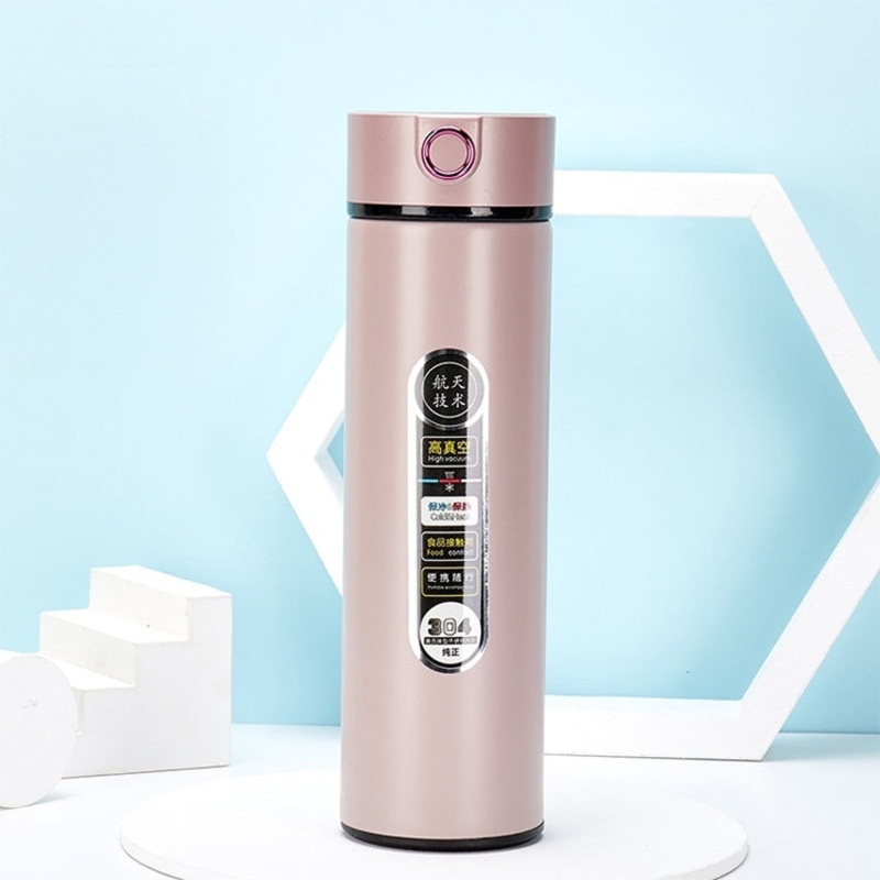 Stainless Steel Business Office Straight Cup Outdoor Portable Insulation Cup, Capacity: 500ml(Rose Gold)