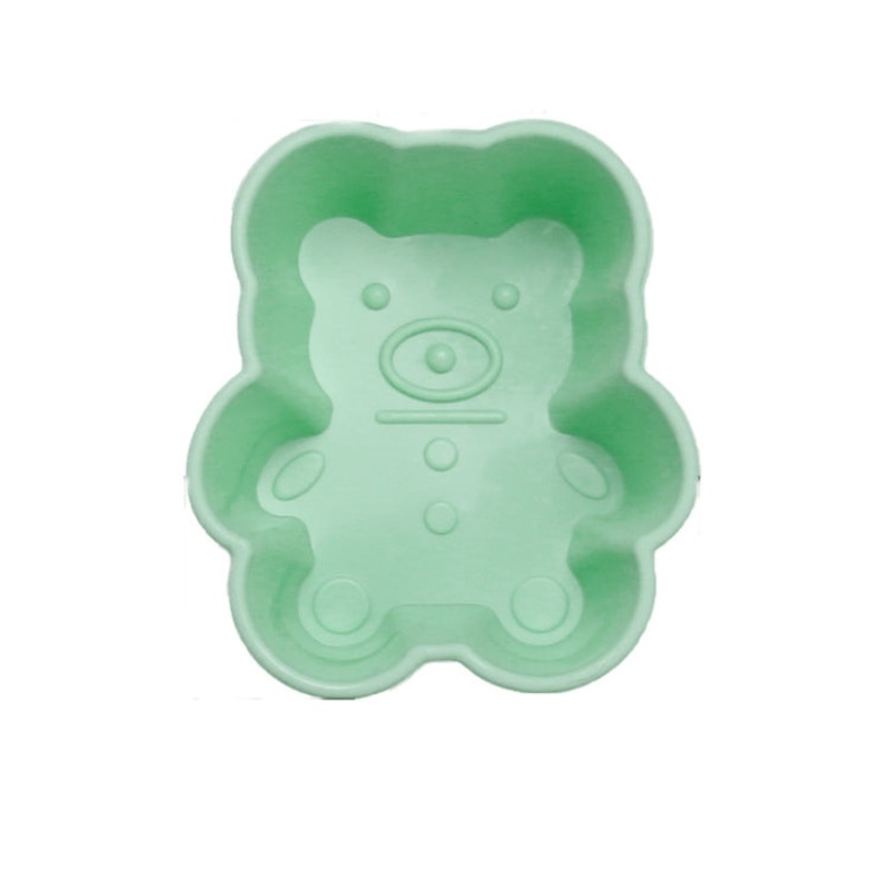 10 PCS Creative DIY Silicone Cake Cup Muffin Cup Baking Mold,Style: Bear (Macron Cyan)