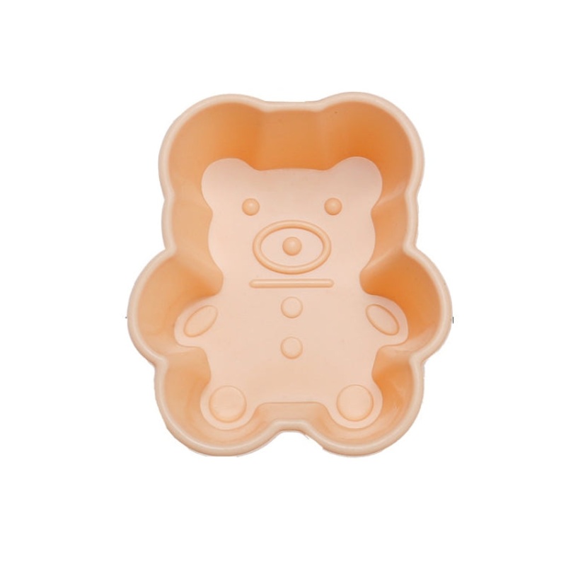 10 PCS Creative DIY Silicone Cake Cup Muffin Cup Baking Mold,Style: Bear  (Macron Pink)