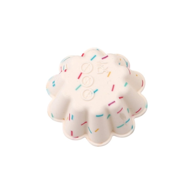 10 PCS Creative DIY Silicone Cake Cup Muffin Cup Baking Mold,Style: Flower-shaped  (Candy Color)