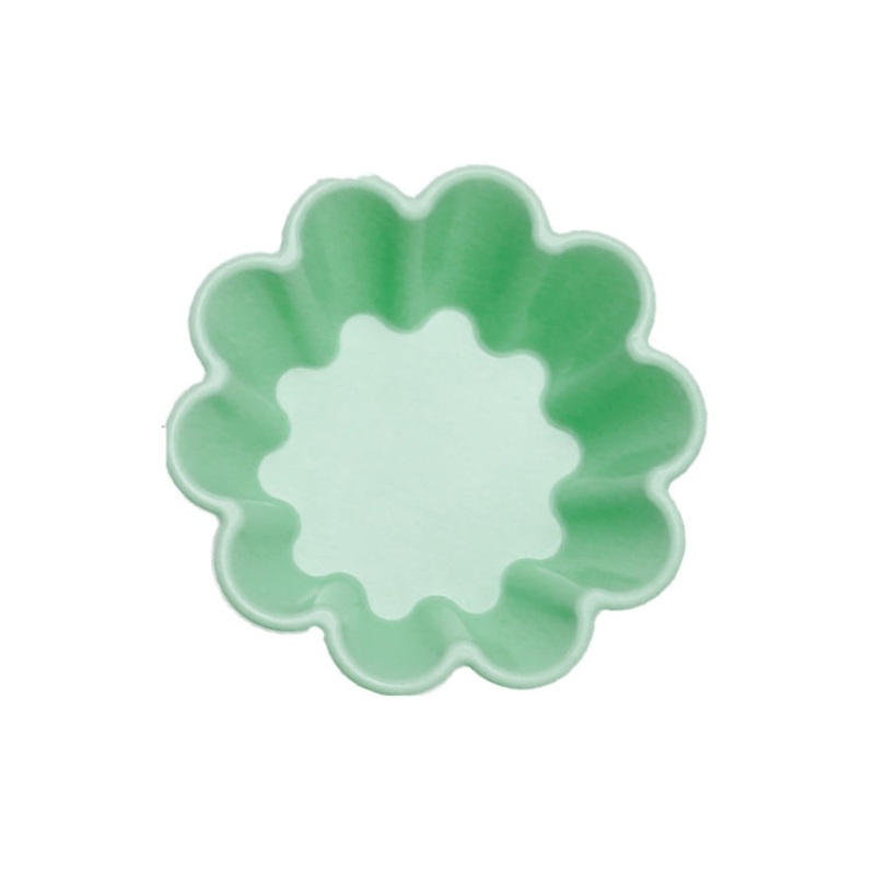 10 PCS Creative DIY Silicone Cake Cup Muffin Cup Baking Mold,Style: Flower-shaped  (Macron Green)