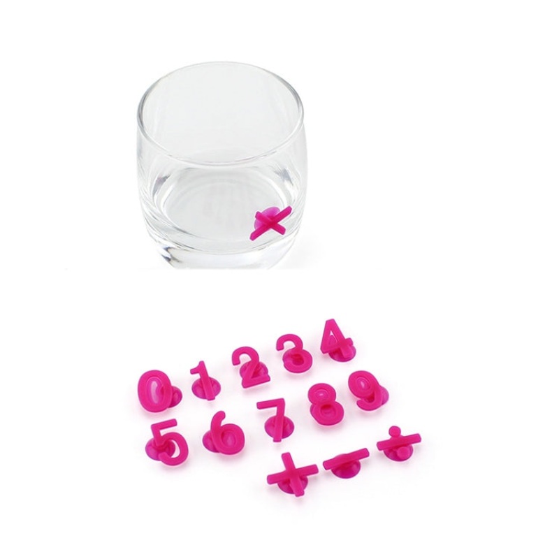3 Sets Silicone Number Suction Cup Wine Glass Marker(Purple)