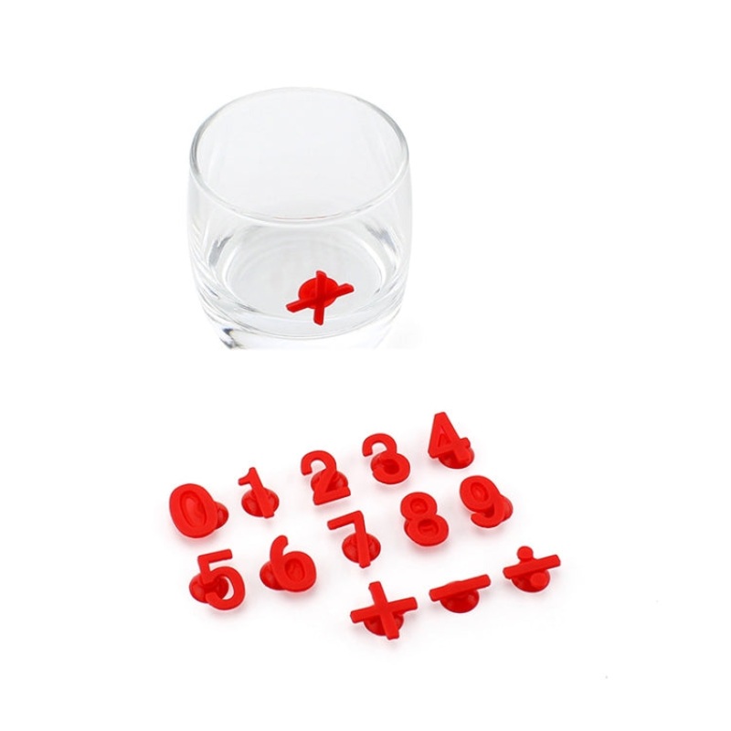 3 Sets Silicone Number Suction Cup Wine Glass Marker(Red)