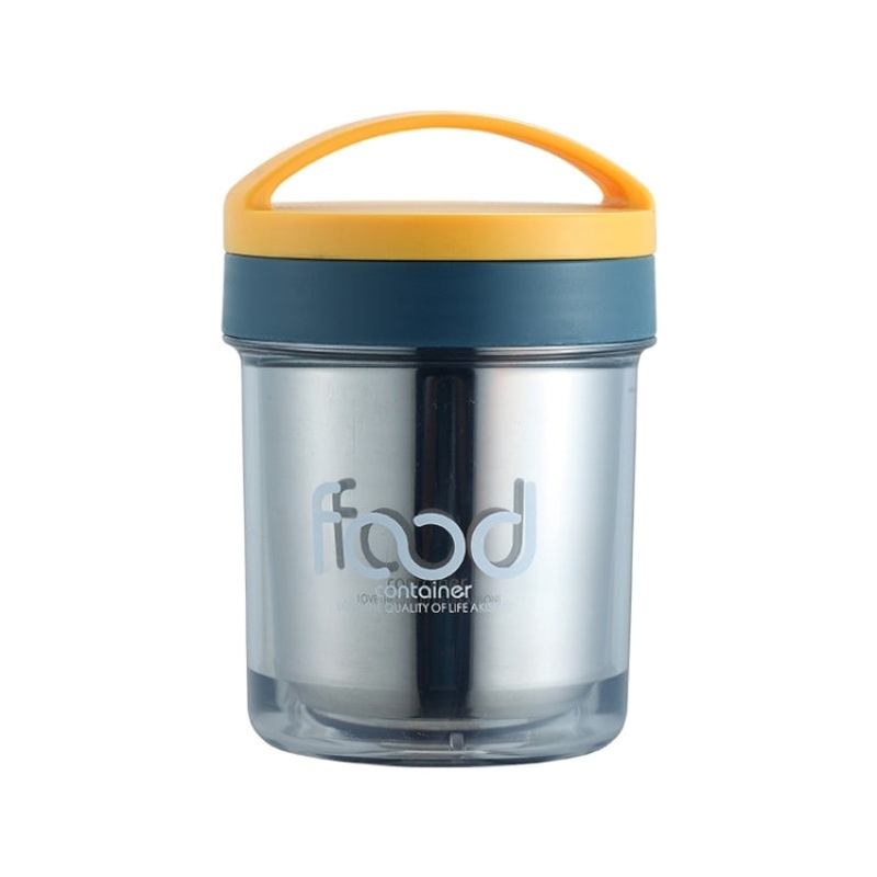 400ml 304 Stainless Steel Thermal Insulation Soup Cup PortableSealed Thermal Insulation Breakfast Cup(Blue)