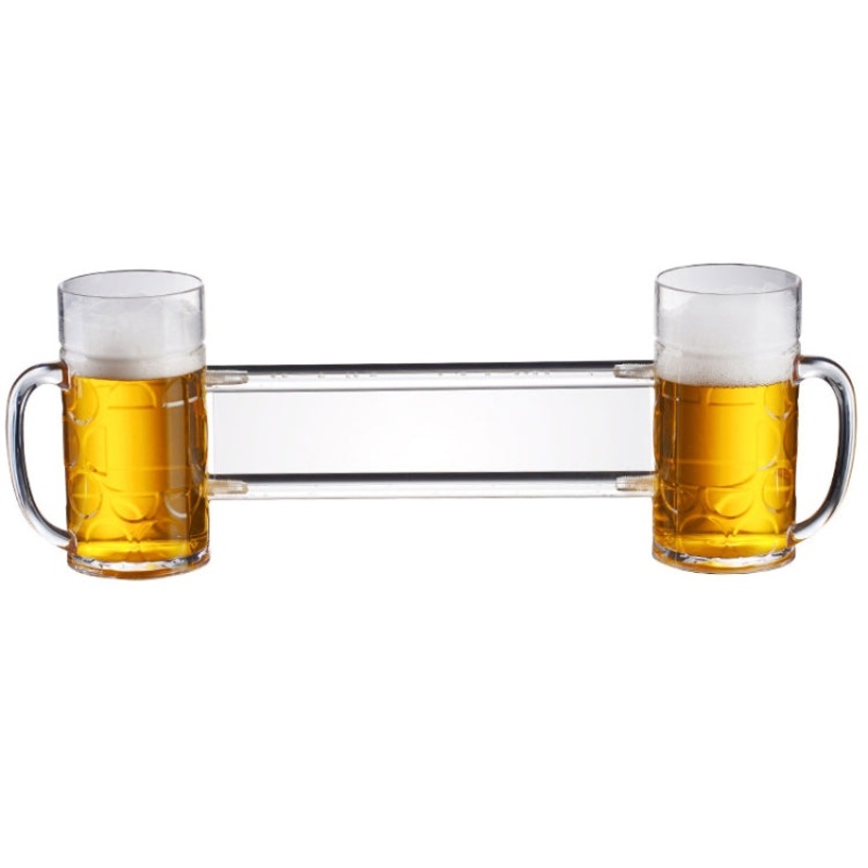 No. 14  Double Conjoined Cup Acrylic Beer Glass KTV Bar Beer Glass