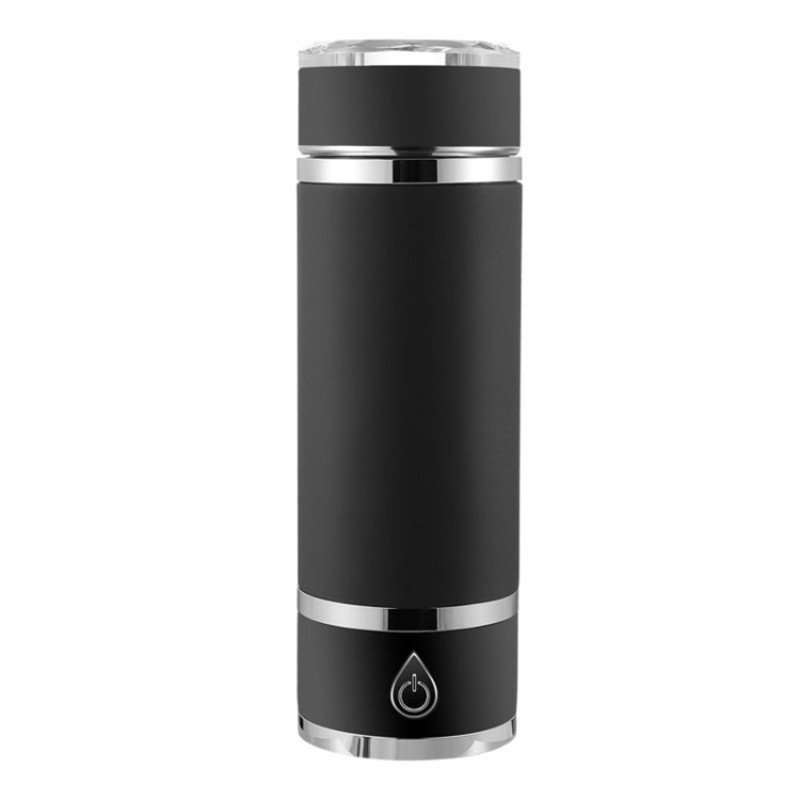 Stainless Steel Hydrogen-Oxygen Separation Hydrogen-Rich Water Cup With Exhaust Weak Alkaline Health Insulation Cup(Black)