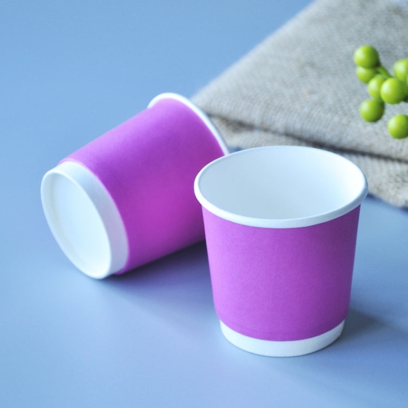 100 PCS 4oz Pink Thickened kraft Paper Corrugated Coffee Cup