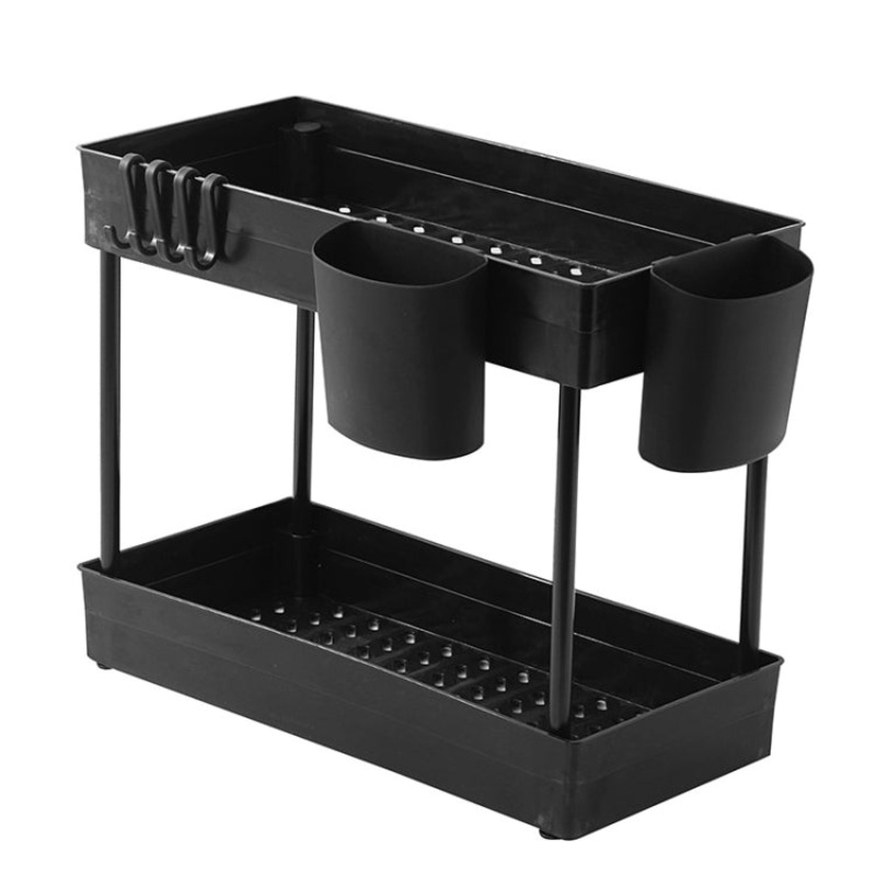 2222 Multifunctional Kitchen Counter Storage Rack, Spec: Cup Holder (Black)
