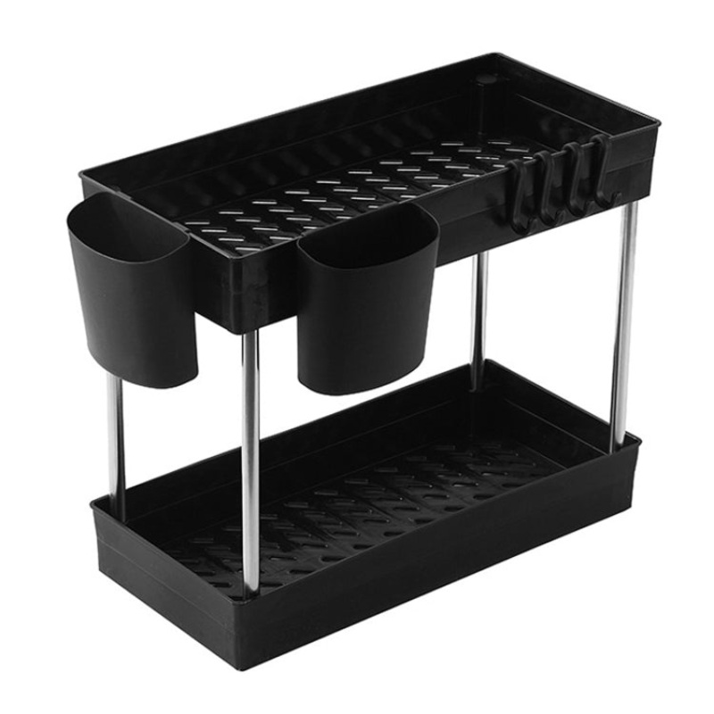 2222 Multifunctional Kitchen Counter Storage Rack, Spec: Cup Holder (Steel Color)