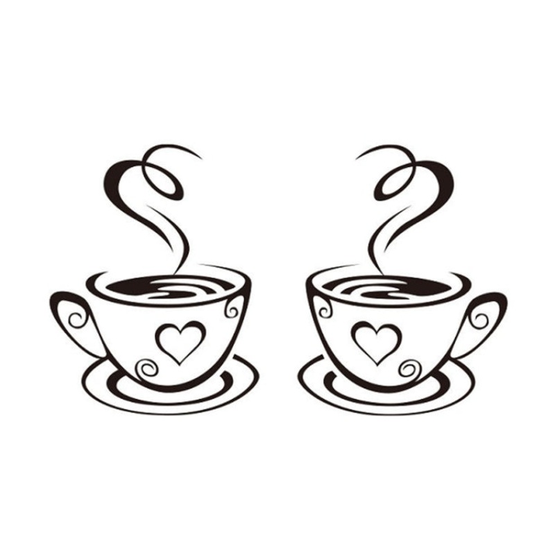 4 PCS A1089 PVC Waterproof & Antifouling Coffee Cup Wall Sticker, Specification: 31x18cm