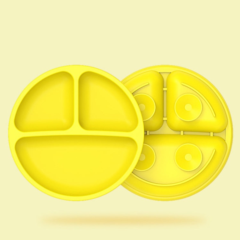Four Reinforced Suction Cups Divided Children Silicone Bowl