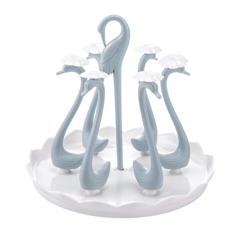 Home Portable Drainer Cup Holder With Rotatable Tray, Specification: Six Cups