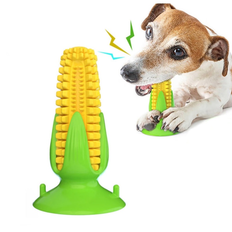 Pet Supplies Suction Cup Corn Sounding Dog Toy Molar Stick Chewing Dog Toothbrush(Classic Corn Three Generations)