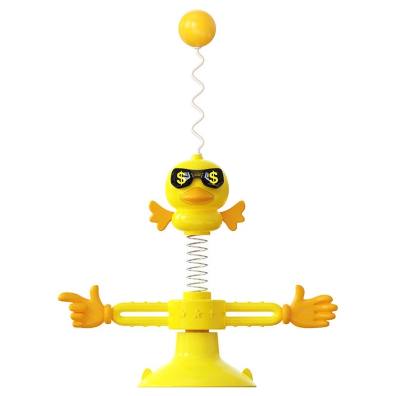 THN-06 Suction Cup Windmill Turntable Funny Cat Rod Spring Cat Toys