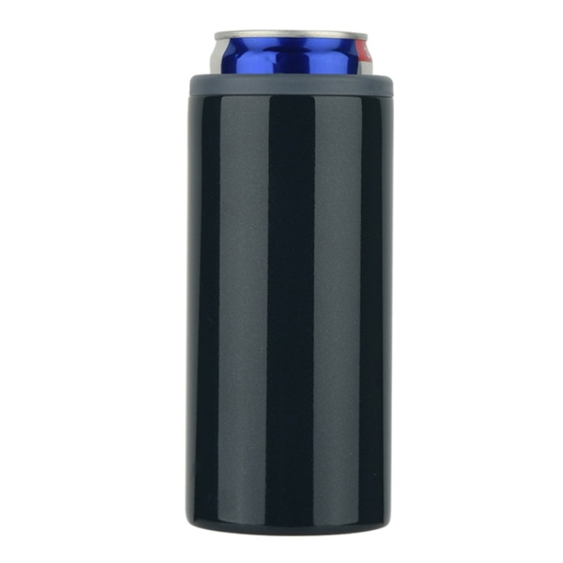 12oz Coca Cold Cans 304 Stainless Steel Double Layer Vacuum Beer Cold Cup, Color: Dark Gray